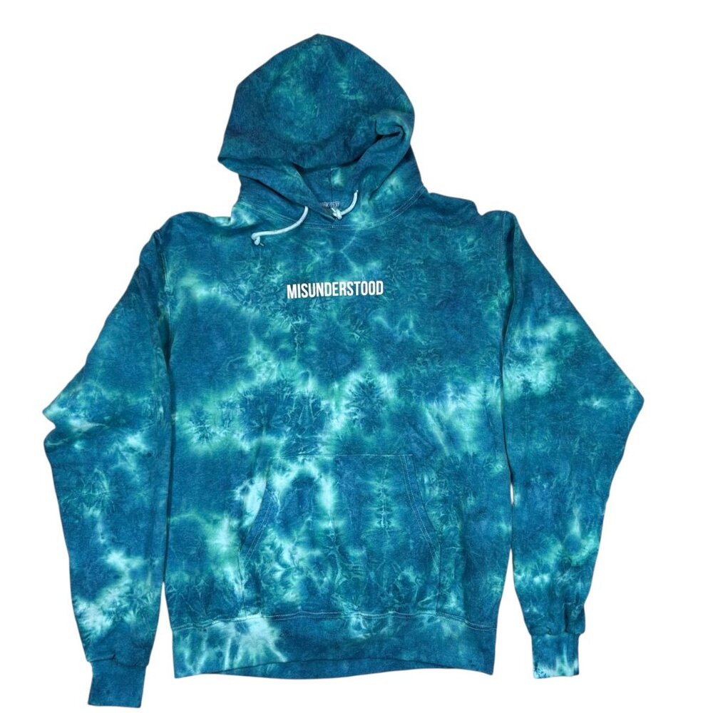Artist Union Misunderstood Medium Hoodie Tie Dye Green Casual